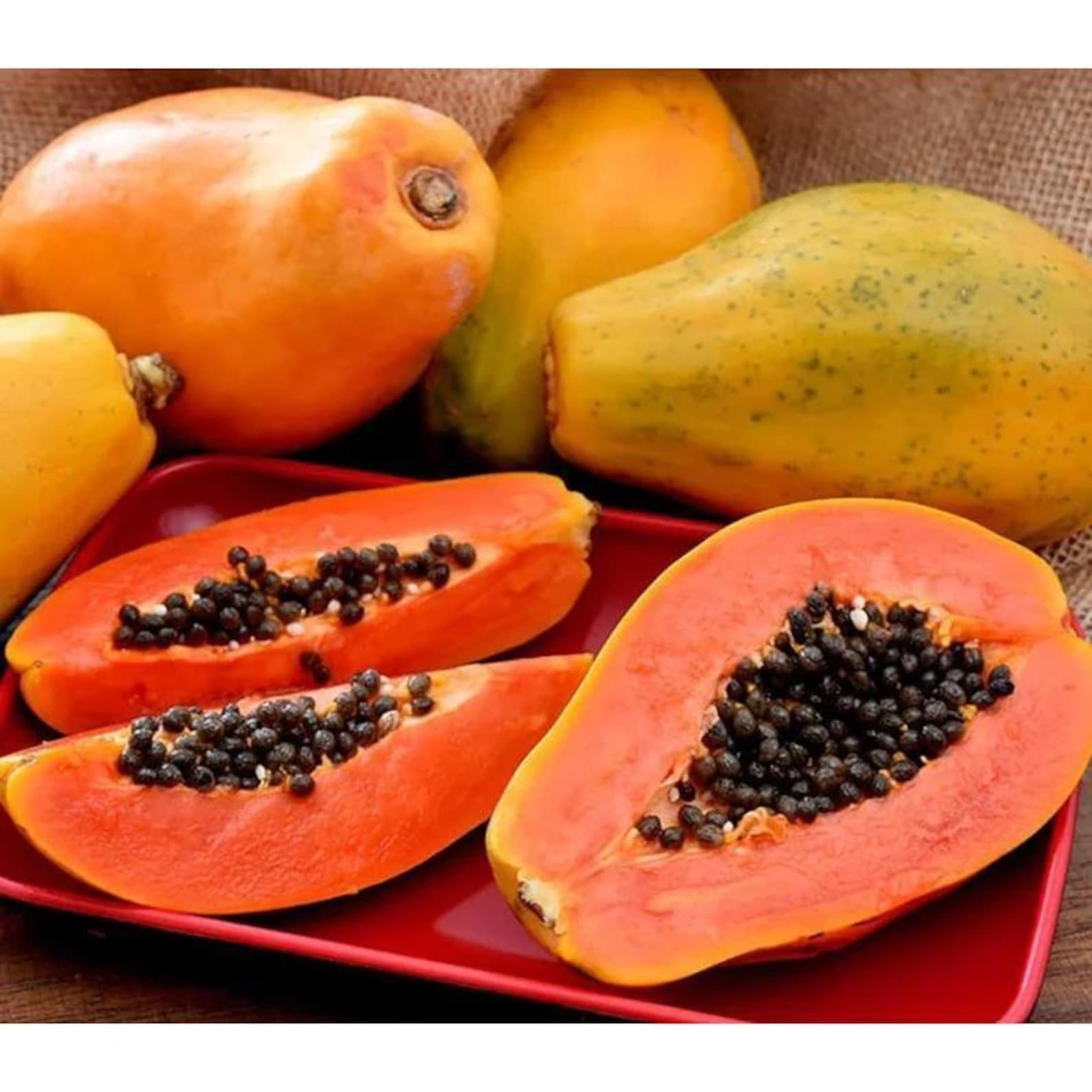 130 Pieces Premium Organic Strawberry Papaya Seeds Rare Natural Non-GMO High Yield Fruit Seeds for Home Commercial Garden Container Planting Fresh Eating