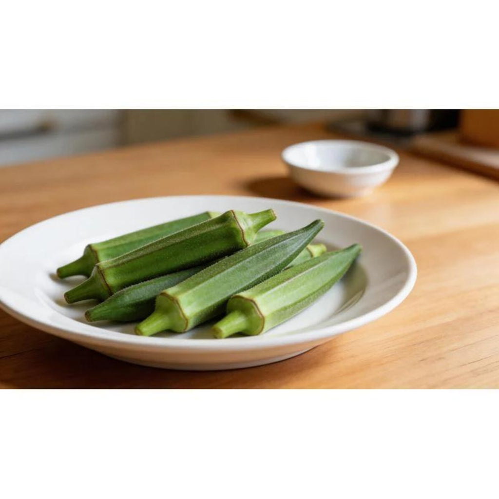 200 Count Organic Non-GMO Okra Seeds High Yield Fast Growing Steady Germination Rate Fresh Eating Vegetable Seeds for Home Garden Container Planting