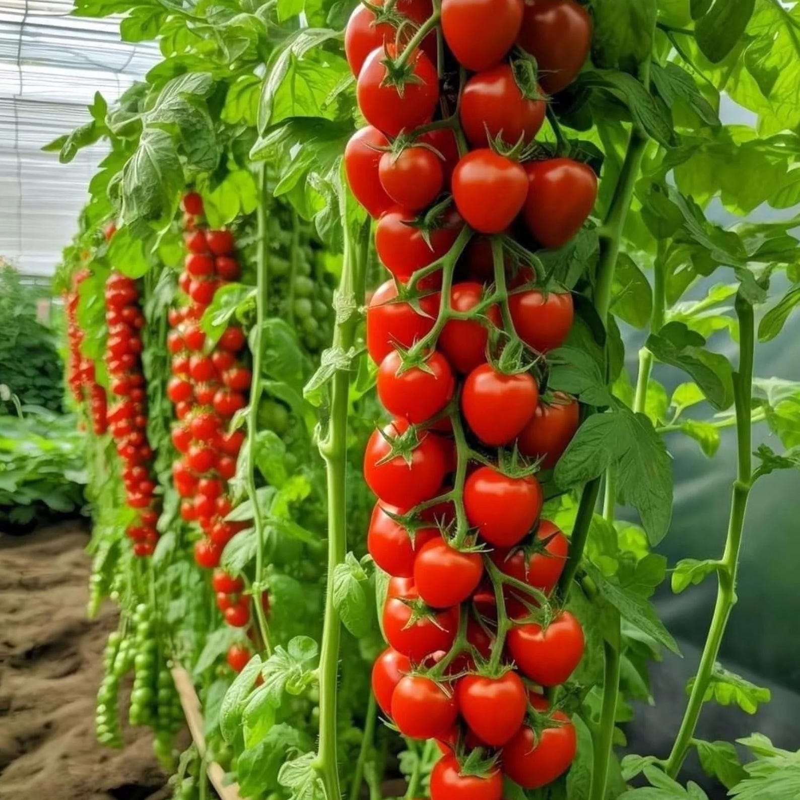 200 Heirloom Rare Organic Heavy Yield Sweet Cluster Tomato Seeds Red Vine Variety for Garden Balcony Container Planting Fresh Eating