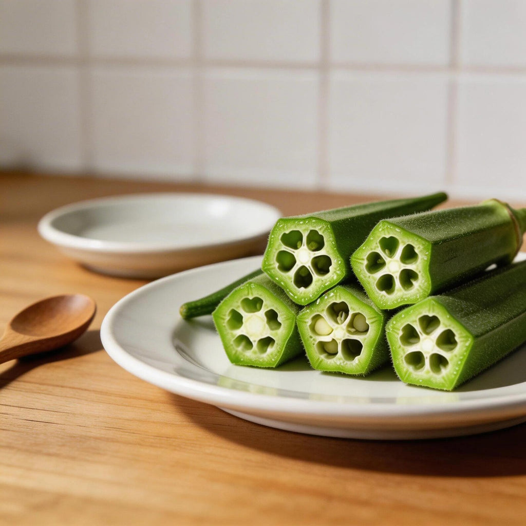200 Count Organic Non-GMO Okra Seeds High Yield Fast Growing Steady Germination Rate Fresh Eating Vegetable Seeds for Home Garden Container Planting